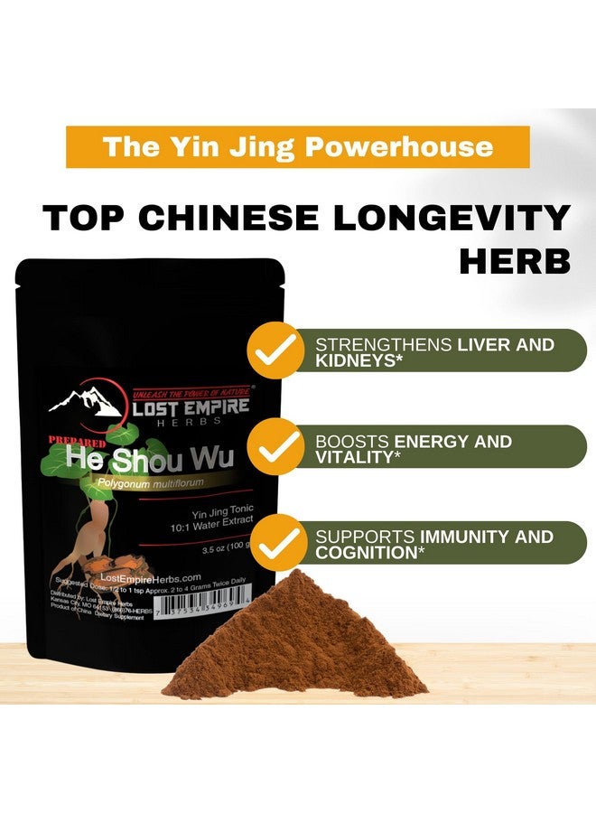 LOST EMPIRE HERBS UNLEASH THE POWER OF NATURE He Shou Wu 10:1 Extract Powder | Polygonum multiflorum or Fo-Ti Traditionally Prepared Roots for Jing | Lost Empire Herbs (100 Grams)  - Image 2