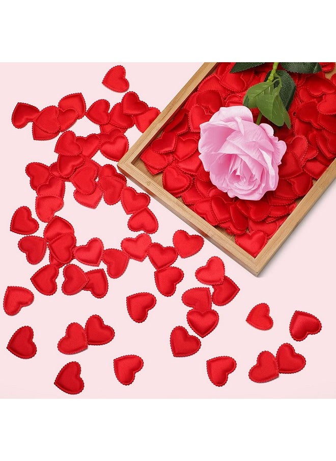 ساتيام كرافت طاولة قصاصات ورقية على شكل قلب من قماش الساتان من ساتيام كرافت، 50 قطعة، أعياد الميلاد، حفلات الزفاف، الرومانسية، الزواج، الذكرى السنوية، رأس السنة، أعياد الميلاد، الزخارف، رمي البتلات، الحرف اليدوية لعيد الحب (أحمر) (اللون 3، 3 سم)  - Image 2