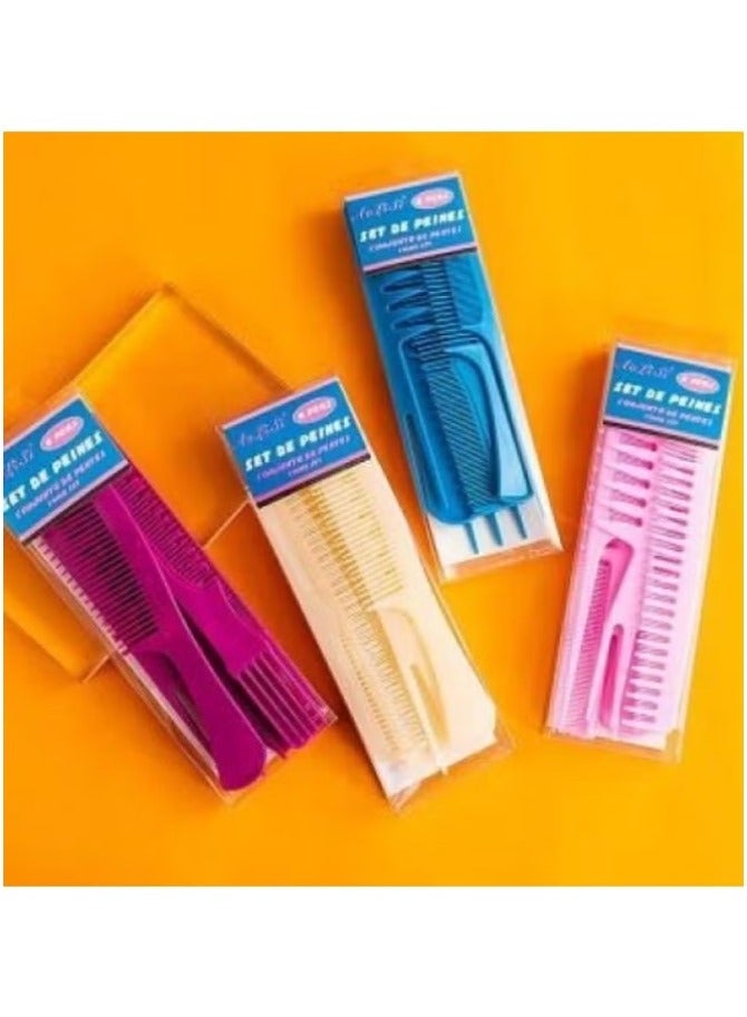 Professional 8-piece comb set for perfect hairstyles - lightweight and easy to carry, suitable for travel - Image 2