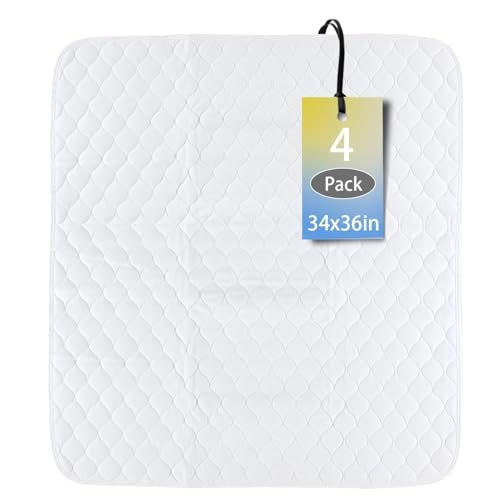 Brosive Waterproof Reusable Incontinence Bed Pads Washable Incontinence Underpads 8 Cups AbsorbencyMattress Protector for Adults Kids and Pets34x 36 inch 4 Pack - Image 5