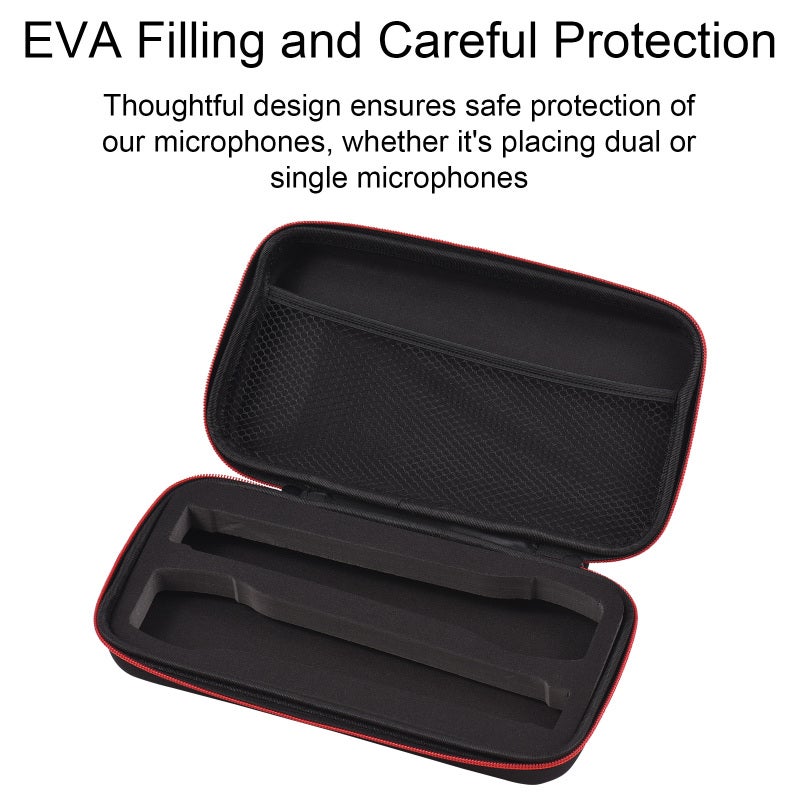 Microphone Case Portable Lightweight Large Capacity Storage - Water-Resistant Oxford Fabric Design - Foam Padding Protection for Microphones - Image 4