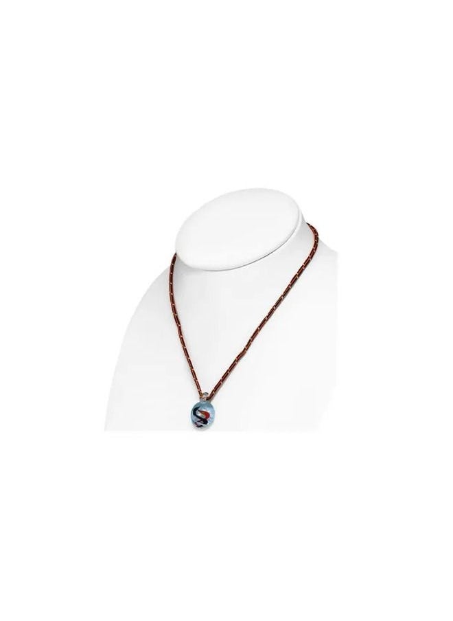 5esha - Lampwork Glass Bead Ball Pendant Necklace - Image 1