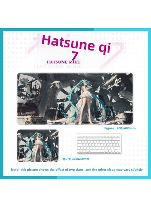 Hatsune Miku Mouse Pad Without Edge, Extra Large Miku Princess Palace Mouse-Color:90x40cm Thickness 3mm-Pattern:Hatsune Miku 023
