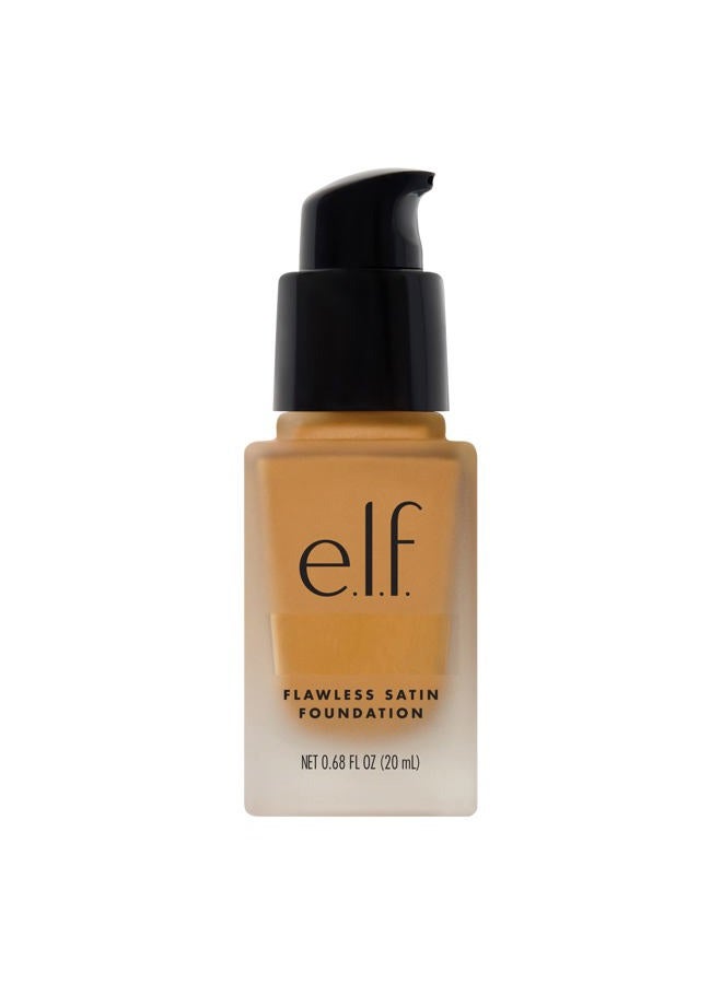 elf Flawless Satin Foundation, Lightweight & Medium Coverage, Semi-Matte Finish, Vegan & Cruelty-Free, Almond, 0.68 Fl Oz (20mL) - Image 1