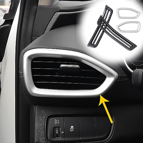 MUXEE 4PCS Dashboard Upper Wind Outlet Cover Trims Dashboard Left Right Air Vent Outlet Trim for Hyundai Santa Fe 2019 2020 2021 2022 2023 - ABS silver Sport Interior Accessories - Image 1