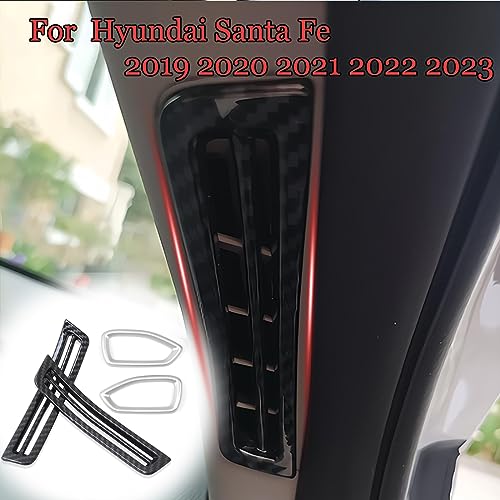 MUXEE 4PCS Dashboard Upper Wind Outlet Cover Trims Dashboard Left Right Air Vent Outlet Trim for Hyundai Santa Fe 2019 2020 2021 2022 2023 - ABS silver Sport Interior Accessories - Image 2