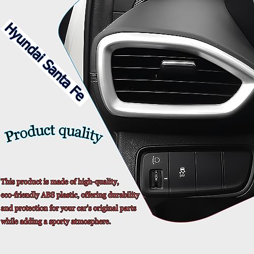 MUXEE 4PCS Dashboard Upper Wind Outlet Cover Trims Dashboard Left Right Air Vent Outlet Trim for Hyundai Santa Fe 2019 2020 2021 2022 2023 - ABS silver Sport Interior Accessories - Image 5