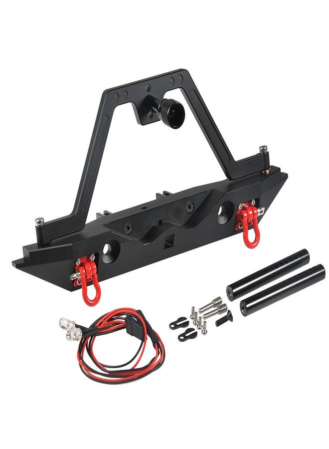 RCLIONS بمبر خلفي من الألمنيوم RCLIONS مع حامل إطار احتياطي / أضواء LED / خطافات لسيارة الزحف RC TRX4 SCX10-II 90046 1/10 - Image 1