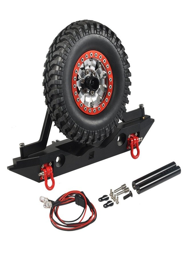 RCLIONS بمبر خلفي من الألمنيوم RCLIONS مع حامل إطار احتياطي / أضواء LED / خطافات لسيارة الزحف RC TRX4 SCX10-II 90046 1/10 - Image 5