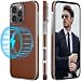 LOHASIC for iPhone 16 Pro Leather Case Compatible with MagSafe Luxury Soft Magnetic Slim Designer Cover iPhone 16 Pro Phone Case Cover for Men Women Brown - Image 2