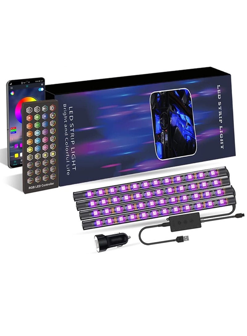 Car Interior Light Waterproof 4x12 LED Color Ambiance Light - Image 1