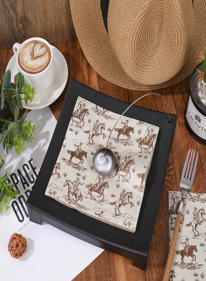 FYSUIMU 50Pcs Western Cowboy Paper Napkins Disposable Luncheon Napkins Brown Wild West Rodeo Dessert Dinner Hand Napkin for Birthday Baby Shower Theme Party - Image 4