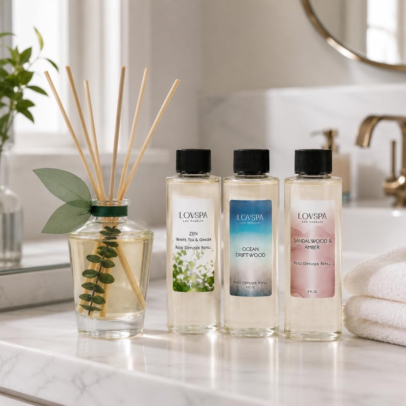 Zen White Tea & Ginger Diffuser Oil - Luxury Essential Oils for Diffuser Refill & Air Freshener Room Spray - Long-Lasting & Natural Home Fragrance, Scented Oil for Diffusers, USA Made, 4oz - Image 5