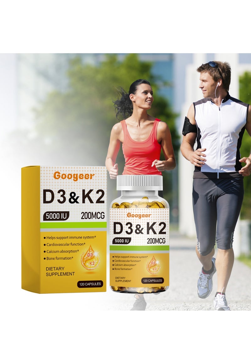 Micro Ingredients Vitamin D3 5000 Iu Plus K2 Mk-7 200 Mcg 2 In 1 Vitamins D And K Complex