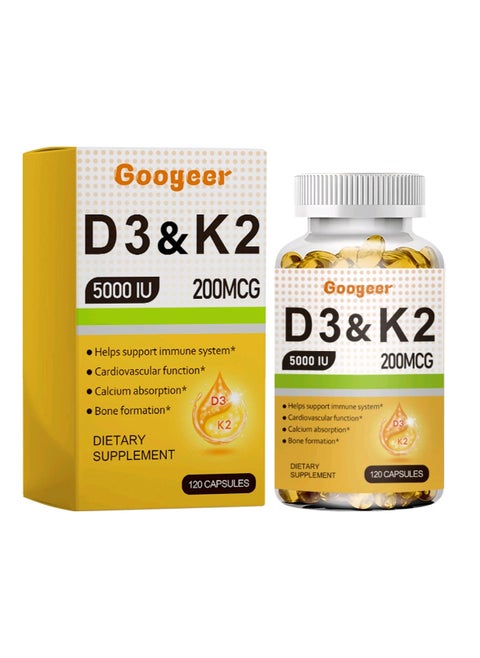 Micro Ingredients Vitamin D3 5000 Iu Plus K2 Mk-7 200 Mcg 2 In 1 Vitamins D And K Complex