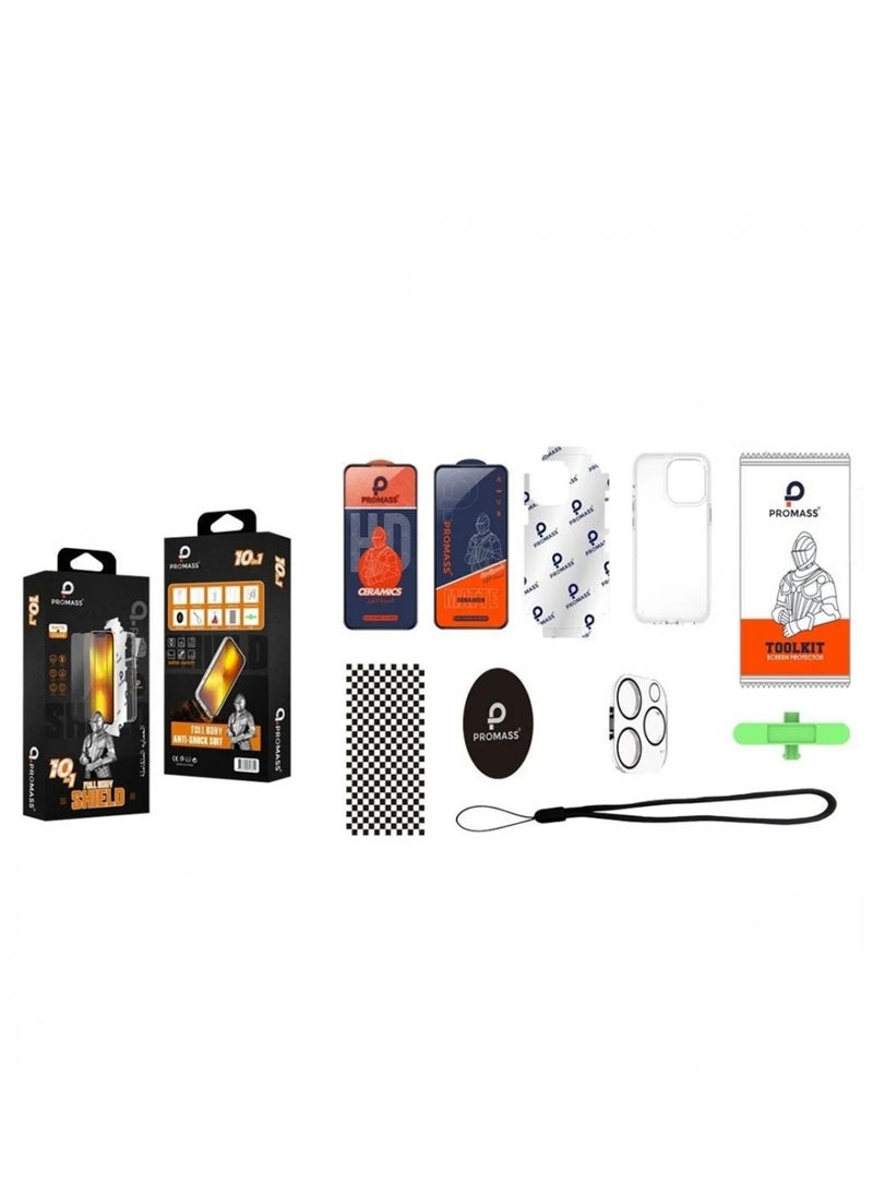 PROMASS - The strongest and best package - full protection package for iPhone 13 Pro (10 in 1) - Image 1