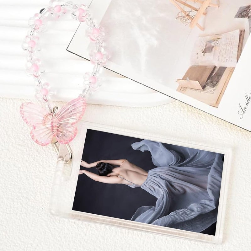 PKRFCJ 2 Sets Photocard Holder,Kpop Photocard Holder,with Creative Butterfly Chain Keychain for Easy Access to Cards,Suitable for Kpop Album Cards,Fun Gifts for Friends - Image 5