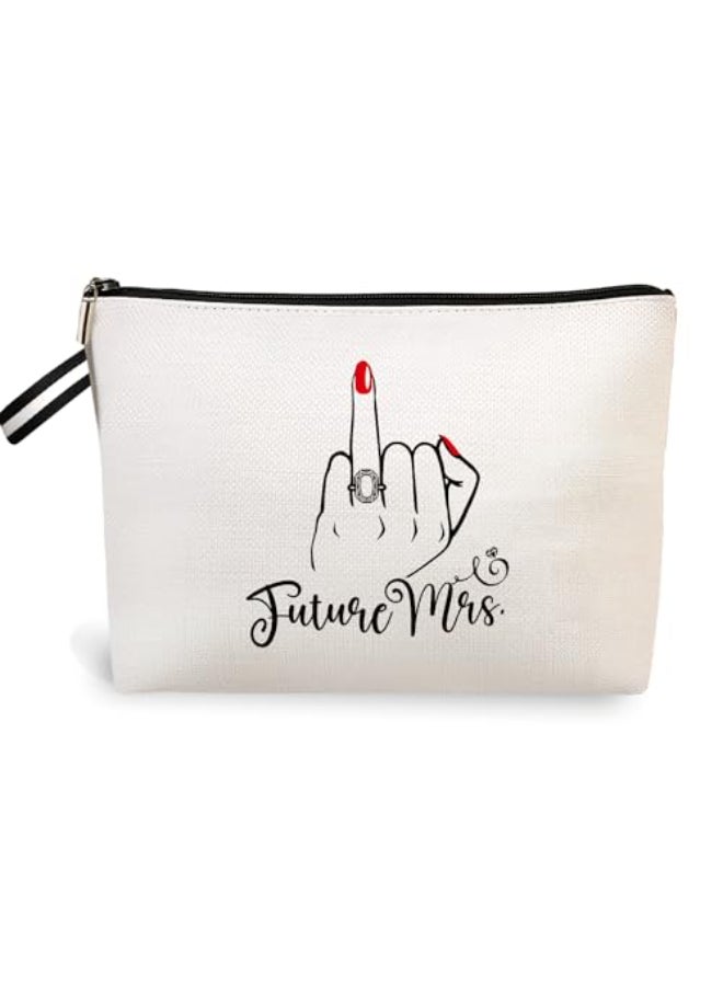 jepuyaya Future Mrs Makeup Bag Cosmetic Bag Travel Pouch Gift Engagement Gifts Bride to Be Bridal Shower Gift for Bride Bachelorette Party Gifts for Her6JM245 - Image 1