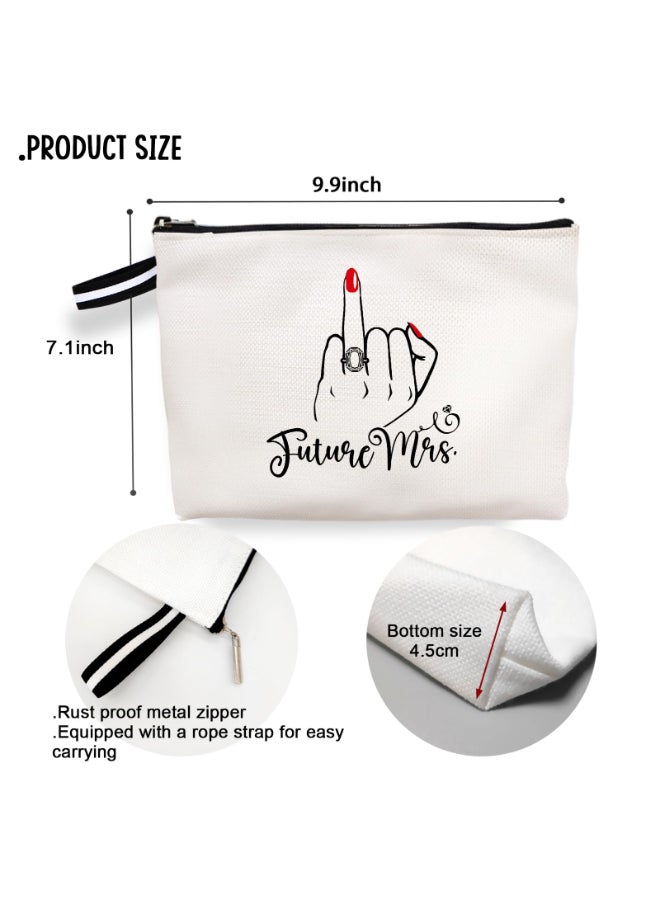 jepuyaya Future Mrs Makeup Bag Cosmetic Bag Travel Pouch Gift Engagement Gifts Bride to Be Bridal Shower Gift for Bride Bachelorette Party Gifts for Her6JM245 - Image 4