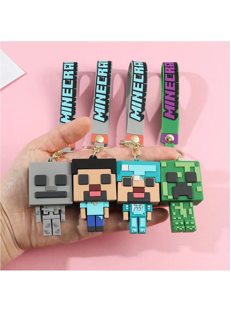 Generic Anime cartoon Minecraft gaming accessories ornament Vinyl pvc alloy backpack pendant Minecraft 3D printing keychain  - Image 1