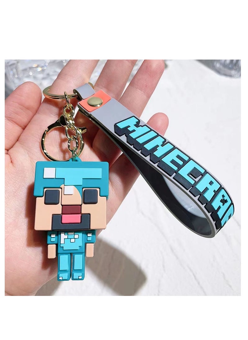 Generic Anime cartoon Minecraft gaming accessories ornament Vinyl pvc alloy backpack pendant Minecraft 3D printing keychain  - Image 5