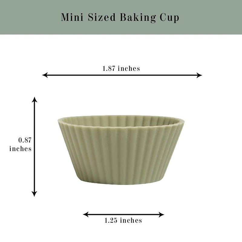 The Silicone Kitchen كوب الخبز المصغر من السيليكون القابل لإعادة الاستخدام، غير سام، خالي من BPA، آمن للغسل في غسالة الصحون، مصغر، 24 قطعة، أبيض أزرق أخضر - Image 5