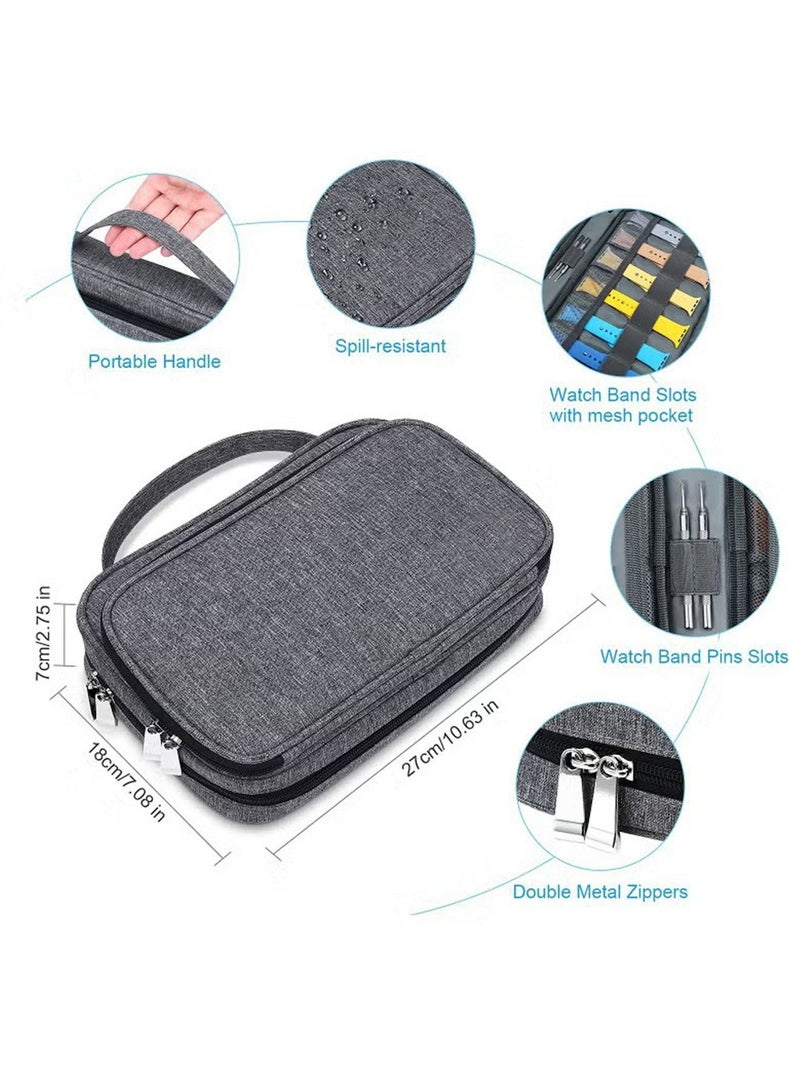 36 Watch Bands Storage Case with Spill-resistant Watch Band Organizer Bag with Watch Straps Carrying Holder Pouch for Watch Bands, Watch Band Pin and Other Accessories - Image 2