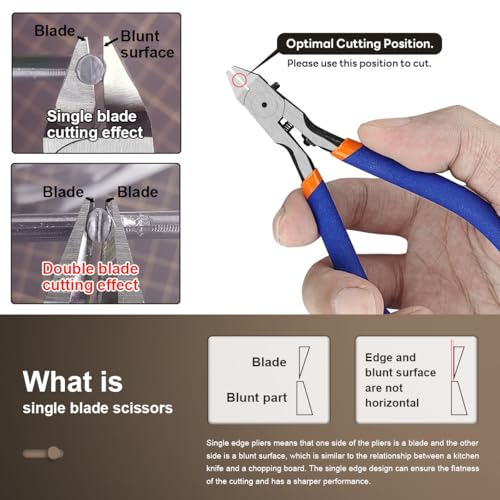 stedi Model Nipper, Sprue Cutter with Ultra-thin Single-Blade and Stiff Spring Hobby Nippers for Gundam Repairing Plastic Model and Miniature Model, Orange - Image 4