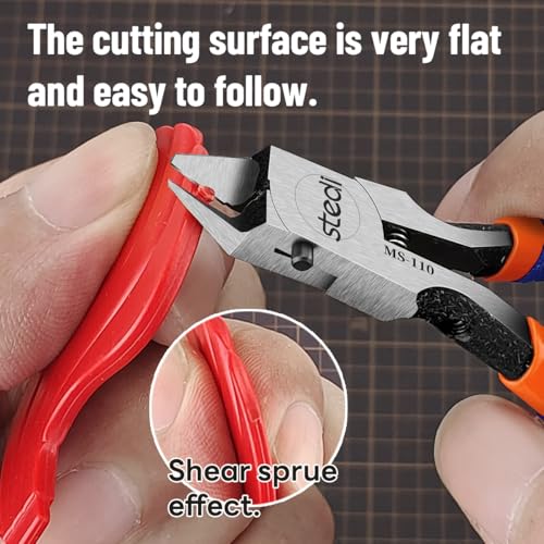 stedi Model Nipper, Sprue Cutter with Ultra-thin Single-Blade and Stiff Spring Hobby Nippers for Gundam Repairing Plastic Model and Miniature Model, Orange - Image 3