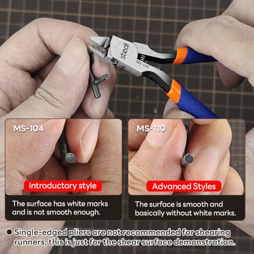 stedi Model Nipper, Sprue Cutter with Ultra-thin Single-Blade and Stiff Spring Hobby Nippers for Gundam Repairing Plastic Model and Miniature Model, Orange - Image 2