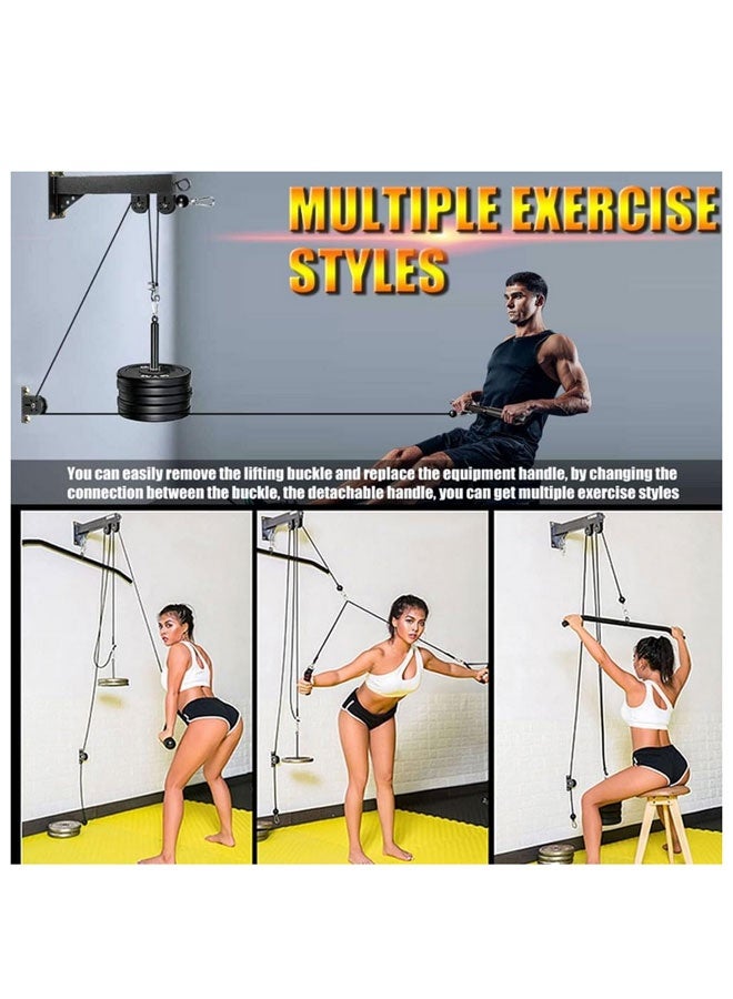 Max Strength Wall Mount Fitness Pulley System – LAT Pull Down & Low Row Cable Machine - Image 3