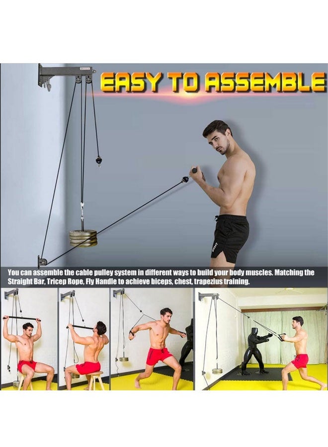 Max Strength Wall Mount Fitness Pulley System – LAT Pull Down & Low Row Cable Machine - Image 5