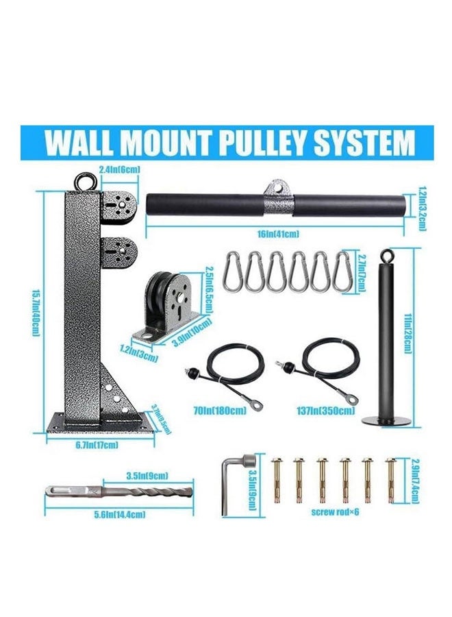Max Strength Wall Mount Fitness Pulley System – LAT Pull Down & Low Row Cable Machine - Image 2