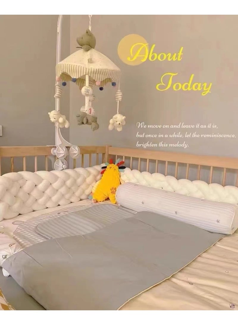 general White six-strand twist braid bed surround braided long knotted ball ball child bumper strip cushion pillow - Image 3