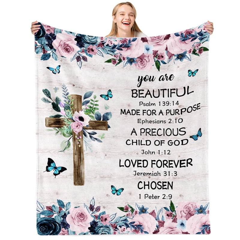 WADHULKTIL Christian Gifts Blanket  Birthday Gifts for Women Blanket  Christian Gifts for Women  Religious Gifts for Women  Birthday Gifts for Christians  Inspirational Gifts Blanket for Women 60x50in - Image 1