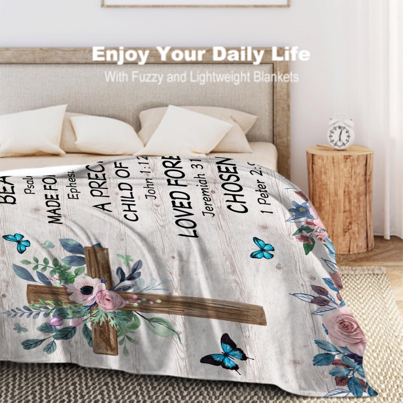 WADHULKTIL Christian Gifts Blanket  Birthday Gifts for Women Blanket  Christian Gifts for Women  Religious Gifts for Women  Birthday Gifts for Christians  Inspirational Gifts Blanket for Women 60x50in - Image 5