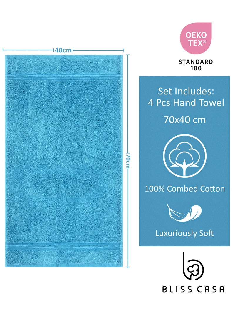 Bliss Casa 4-Piece 100% Combed Cotton 550 GSM Quick Dry Highly Absorbent Thick Handroom Soft Hotel Quality For Hand And Spa Hand Towel Set 40x70cm - Image 5