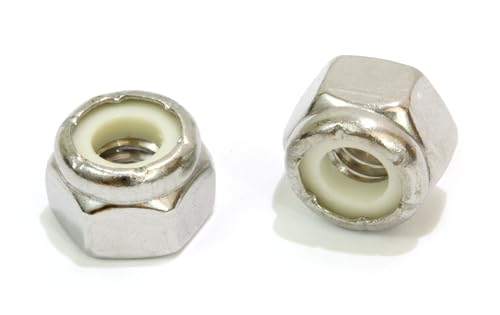 Bolt Dropper 1/4"-20 Nylon Insert Lock Nut (100 Pieces) Stainless Steel Finish Hex Lock Nuts, 304 (18-8) Stainless Plain Finish Corrosion Resistant Commercial Grade by Bolt Dropper - Image 1