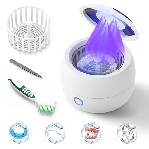 ZYREX 2025 Ultrasonic Retainer Cleaner Machine – 45kHz Denture Cleaner for Night & Mouth Guards – 24W Ultrasonic Cleaner, 4 Modes, 200ML Retainer Cleaner for Night Guards, Braces, Aligner, Jewelry and More - Image 1
