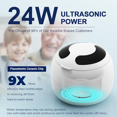 ZYREX 2025 Ultrasonic Retainer Cleaner Machine – 45kHz Denture Cleaner for Night & Mouth Guards – 24W Ultrasonic Cleaner, 4 Modes, 200ML Retainer Cleaner for Night Guards, Braces, Aligner, Jewelry and More - Image 2