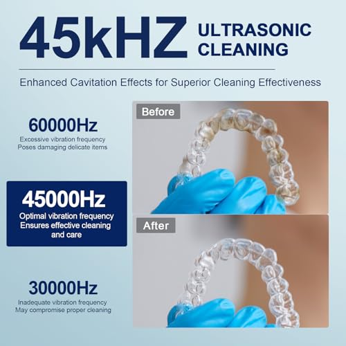 ZYREX 2025 Ultrasonic Retainer Cleaner Machine – 45kHz Denture Cleaner for Night & Mouth Guards – 24W Ultrasonic Cleaner, 4 Modes, 200ML Retainer Cleaner for Night Guards, Braces, Aligner, Jewelry and More - Image 3