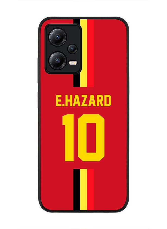 Stylizedd Rugged Black edge case for Poco X5 / Redmi Note 12 5G Slim fit Soft Case Flexible Rubber Edges Anti Drop TPU Gel Thin Cover-Belgium Player Name - E.Hazard - Image 1