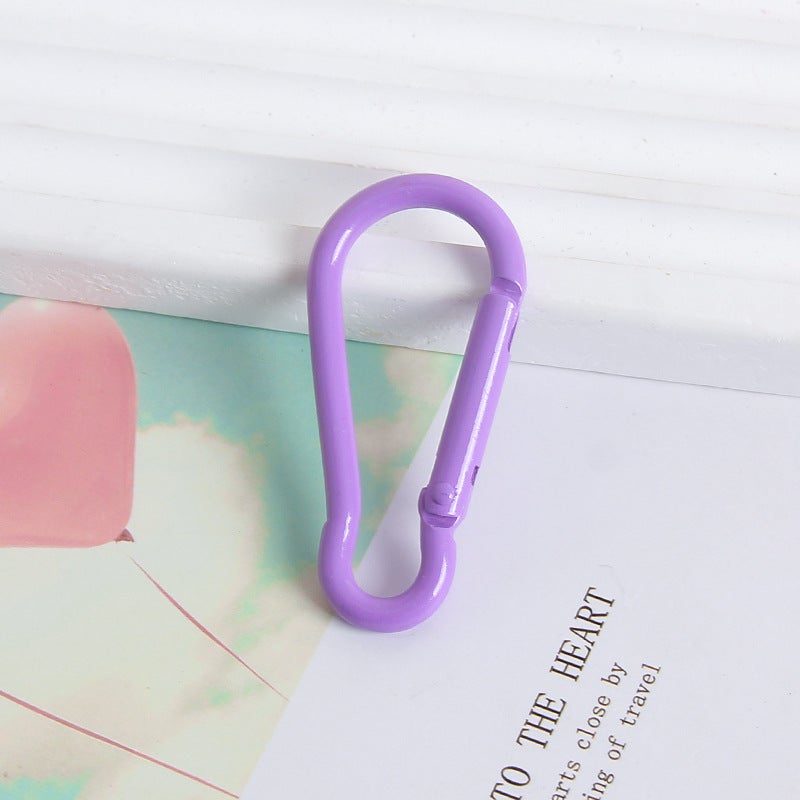 Colorful Painted Carabiner Keychain Clips DIY Purple-gourd buckle 