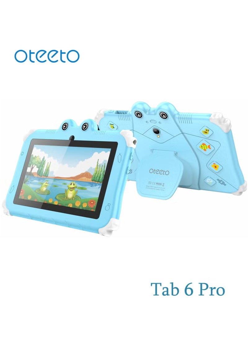 Oteeto Tab 6 Kids Tablet – 7.0-Inch IPS HD Display | Android 13 OS | 4GB RAM + 128GB Storage | WiFi Connectivity | Durable Kid-Proof Case | Parental Controls | Educational Games & Learning Apps | 3500mAh Battery | Safe & Fun Tablet for Children – Blue - Image 1