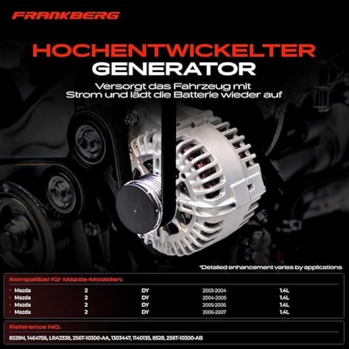 Frankberg Alternator Compatible with 2 DY 1.4 CD 2003-2007 Replace# 2S6T-10300-AA - Image 3