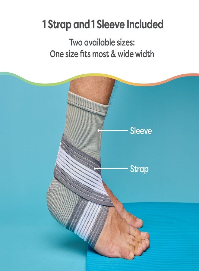 ZenToes Ankle Support Brace for Women and Men, Easy to Use Compression Sleeve with Adjustable Stabilizer Wrap, Wear with Shoes and Socks, Helps Prevent Sprained Ankle Injury - 1 Count (Gray, Wide - Image 4