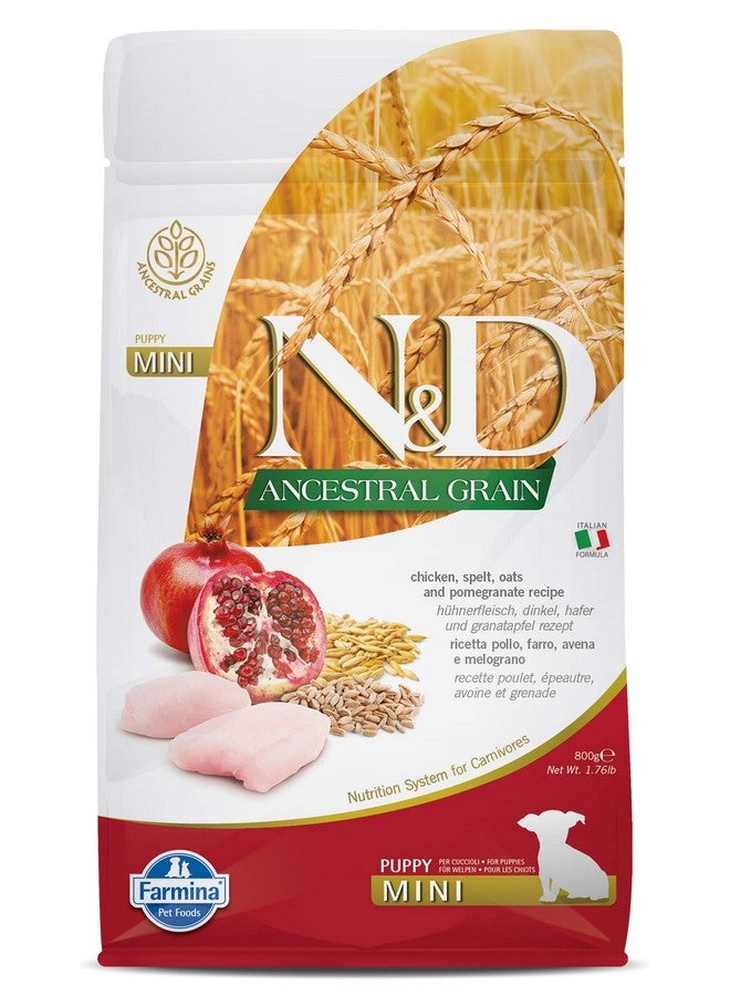 فارمينا طعام جاف للكلاب من فارمينا إن آند دي أنسيسترال جراين، سلالة صغيرة من الجراء، 0.8 كجم، بنكهة الدجاج والرمان - Image 1