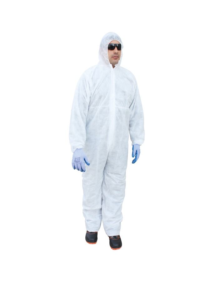 Vaultex Disposable Pretective Dust Proof Isolation, Medical And Labs Coverall White MEDIUM
