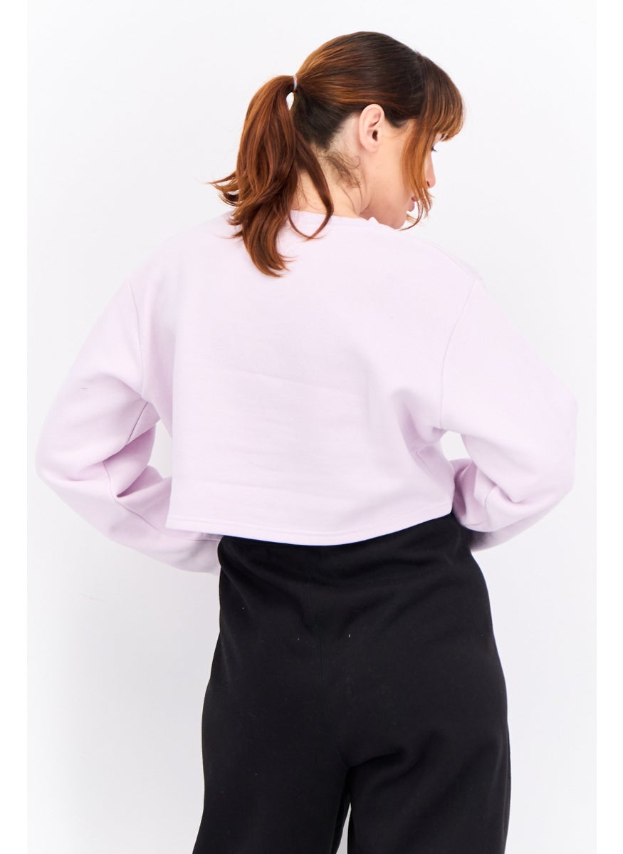Ellesse Women Sportswear Fit Short Sleeve Outdoor Sweatshirt, Lilac  - Image 3
