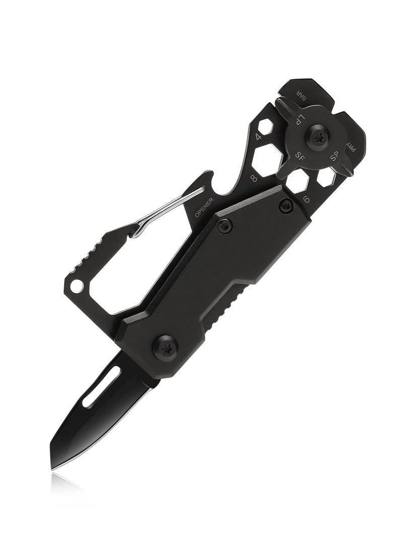 KASTWAVE Carabiner Key Ring Clip, Car Keychain Clip, Bottle Opener EDC Key Chain for Men and Women Black - Image 1